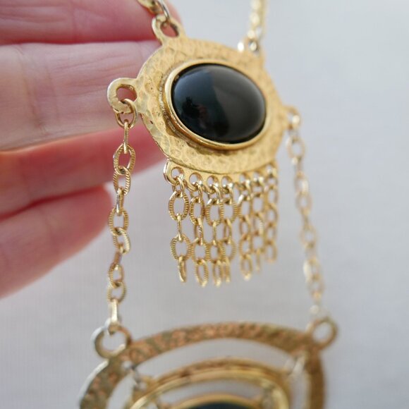 1970s Hammered Gold Statement Necklace - Picture 2 of 8